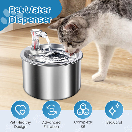 Wireless, plug-free, automatic water sensor pet drinking machine for cats and dogs. Continuous circulating fresh water intelligent drinking machine.