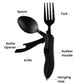 🏆 Last Day Special Price £8.99! 🍴Must-have for outdoor trips 🥄4-In-1 Outdoor Folding Multifunctional Tableware