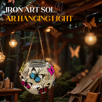 🦋 Solar Iron Lantern with Butterfly Motif – Weatherproof, Bright & Decorative, Perfect for Garden, Patio & Balcony ☀️✨