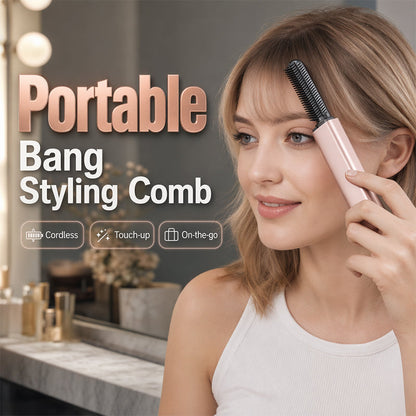 👩Shape hair in 3 seconds! Create gorgeous hairstyles anytime anywhere. 💁Portable Wireless Mini Bang Styling Comb