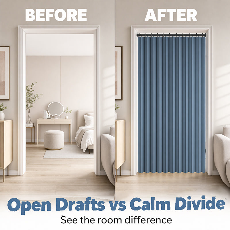 ⏰🔥LIMITED TIME 49% OFF! ⭐No-Drill Magnetic Accordion Door Curtain