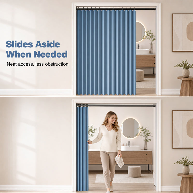 ⏰🔥LIMITED TIME 49% OFF! ⭐No-Drill Magnetic Accordion Door Curtain