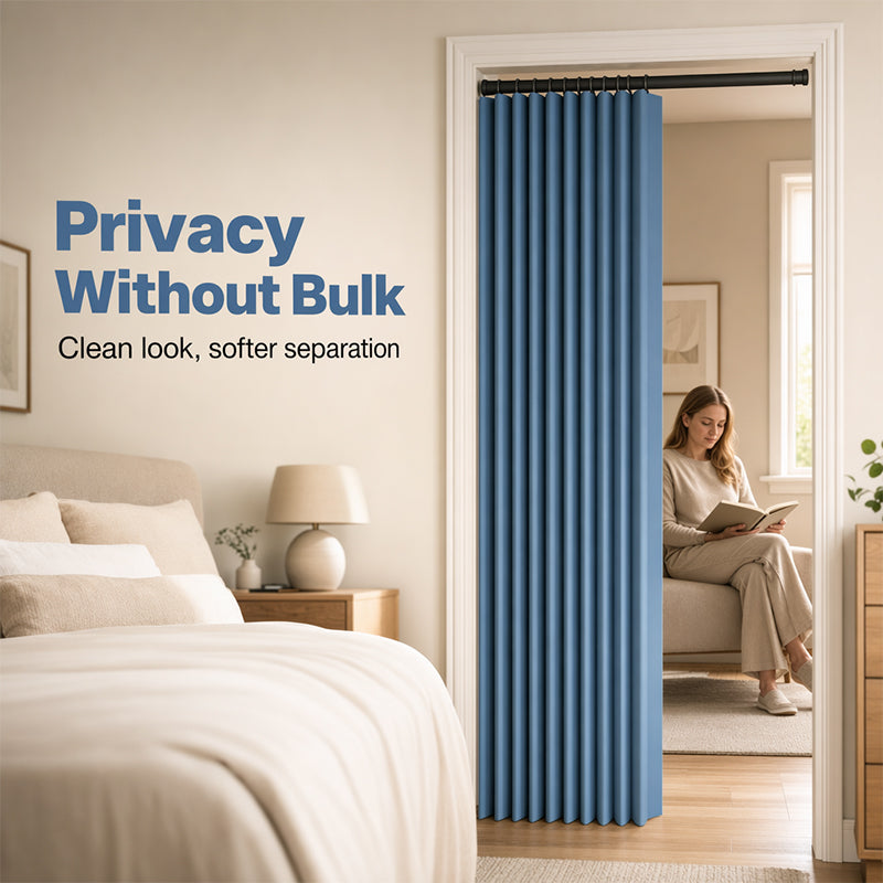⏰🔥LIMITED TIME 49% OFF! ⭐No-Drill Magnetic Accordion Door Curtain