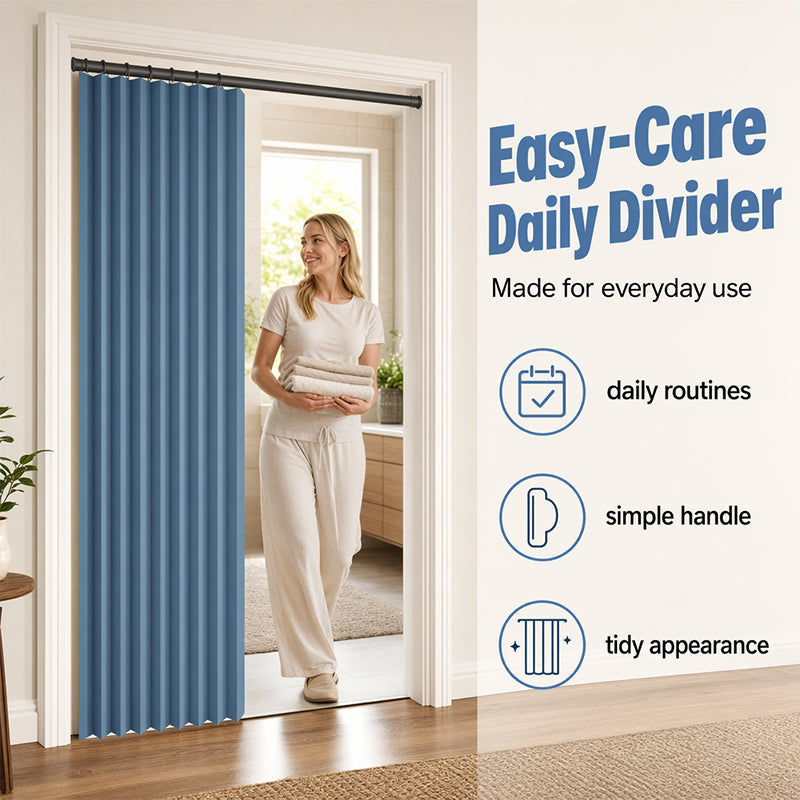 ⏰🔥LIMITED TIME 49% OFF! ⭐No-Drill Magnetic Accordion Door Curtain