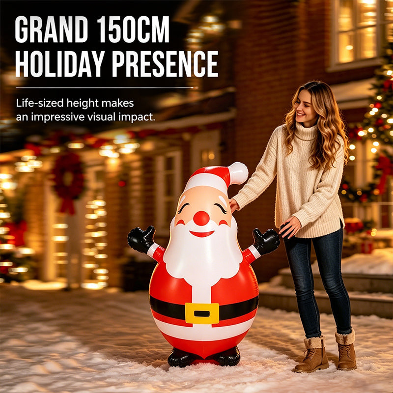 🔥HOT SALE!🎅150cm Inflatable Santa Claus Tumbler with LED Light Christmas Outdoor Party Decoration