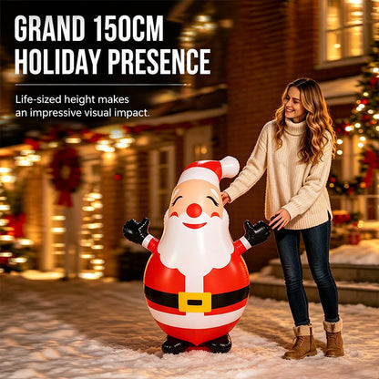 🔥HOT SALE!🎅150cm Inflatable Santa Claus Tumbler with LED Light Christmas Outdoor Party Decoration