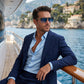 Retro Double-Bridge Square Aviator Sunglasses