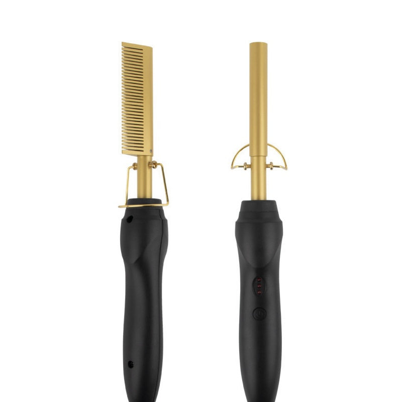 Portable Electric Hair Straightening and Curling Comb