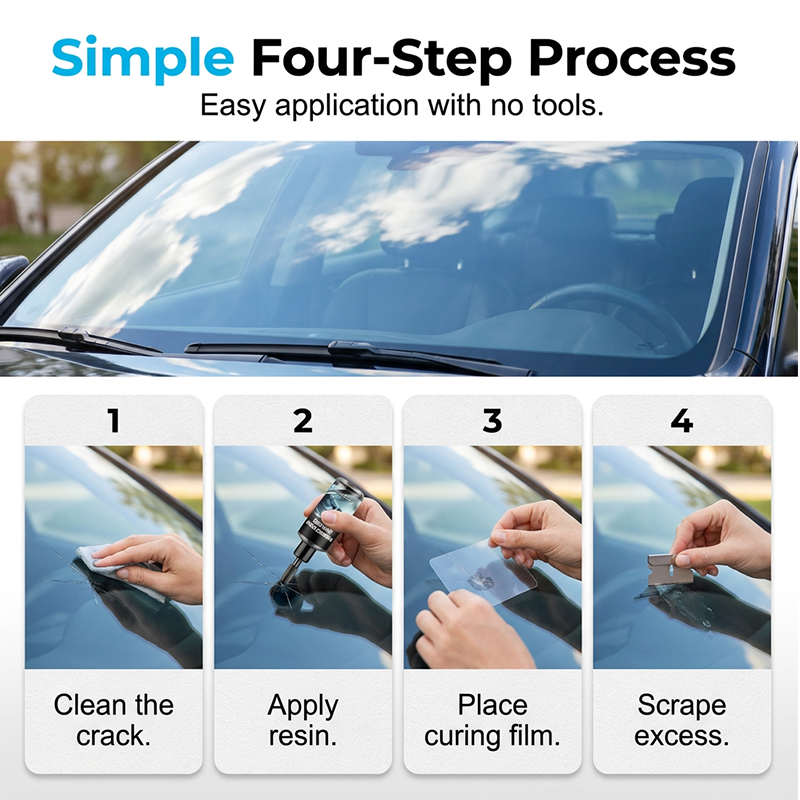 🔧 Windshield crack? DIY fix in minutes. UV resin kit that actually works. ✨