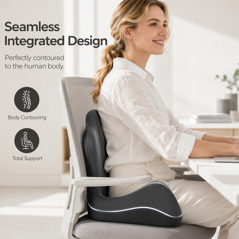 🪑 56% OFF NOW! ✨ Ergonomic memory foam seat cushion with back support – comfortable & supportive for home, office, and car 💺🛡️