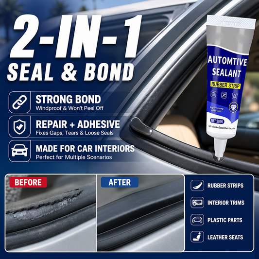 🚗50% OFF NOW! Car Door Rubber Sealant Adhesive – 2‑In‑1 Seal & Bond Automotive Repair Glue, Fixes Rubber Strip Gaps, Tears & Loose Trim for Car Interior Parts