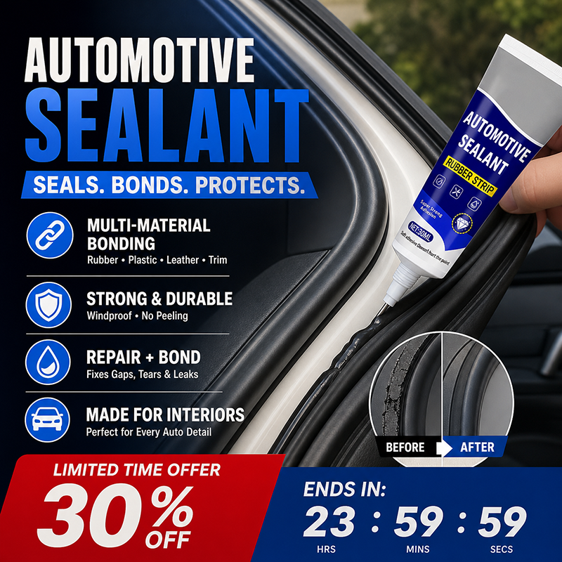 🚗50% OFF NOW! Car Door Rubber Sealant Adhesive – 2‑In‑1 Seal & Bond Automotive Repair Glue, Fixes Rubber Strip Gaps, Tears & Loose Trim for Car Interior Parts
