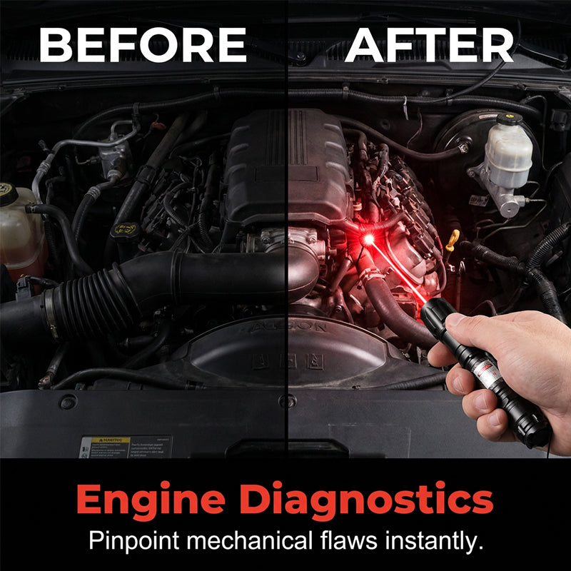 🛠️Portable Rechargeable Red & Green Laser Flashlight – USB Rechargeable Alignment & Inspection Device For Mechanics✨