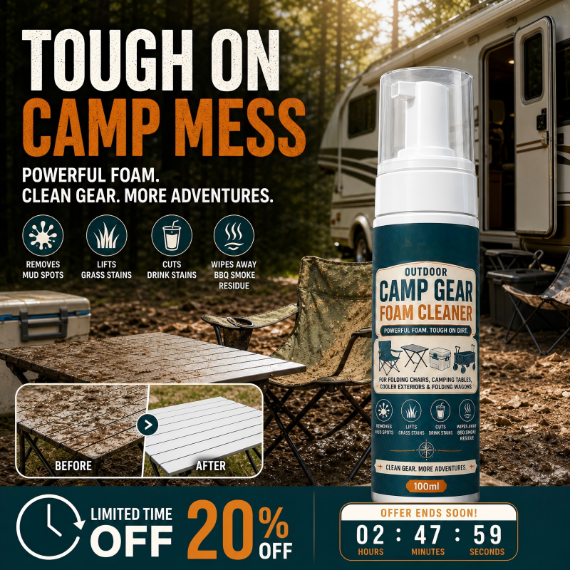 🏕️ Portable Camping Equipment Cleaner for Mud, Grease, and Spills