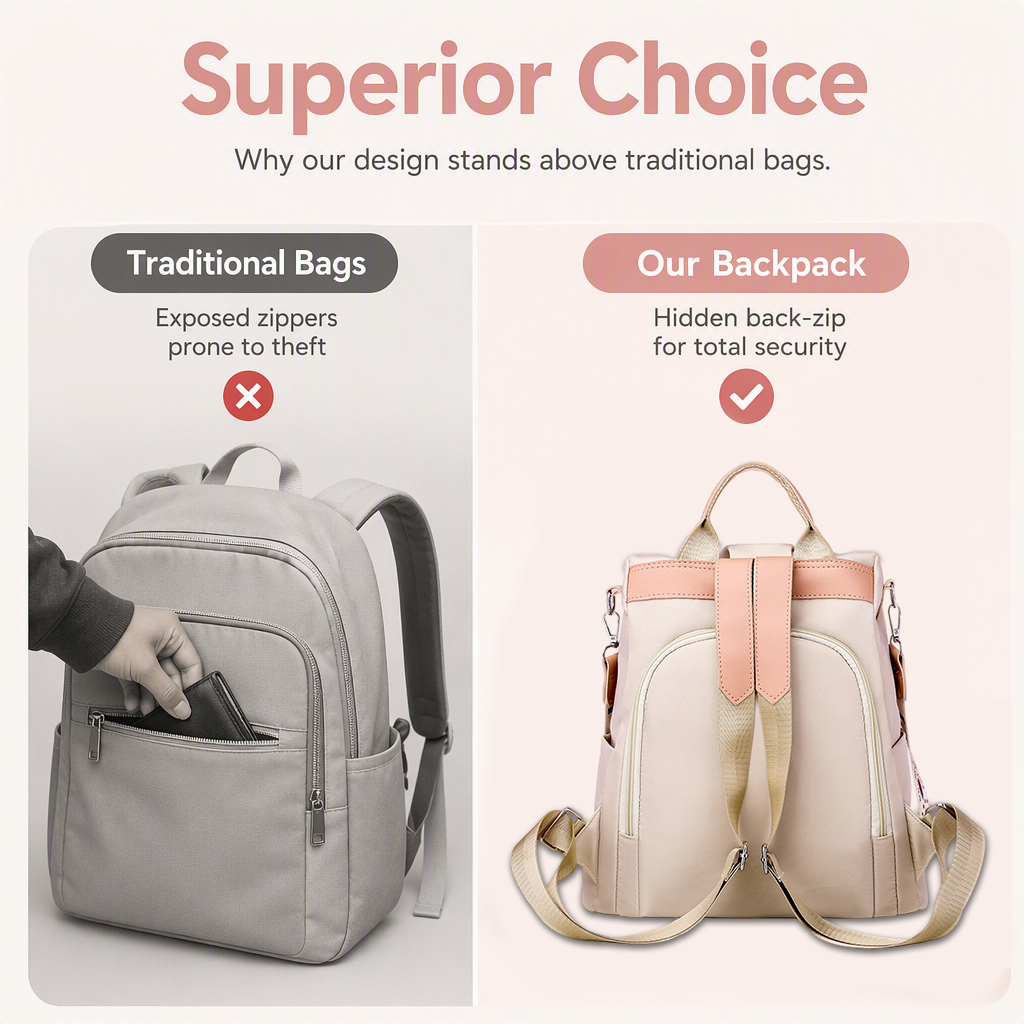 Anti-Theft Large Capacity Backpack for Women