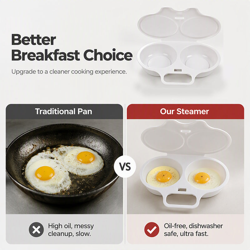 ⏳🔥LIMITED-TIME 50% OFF! ⏰Microwave Egg Poacher with Lid & Handle