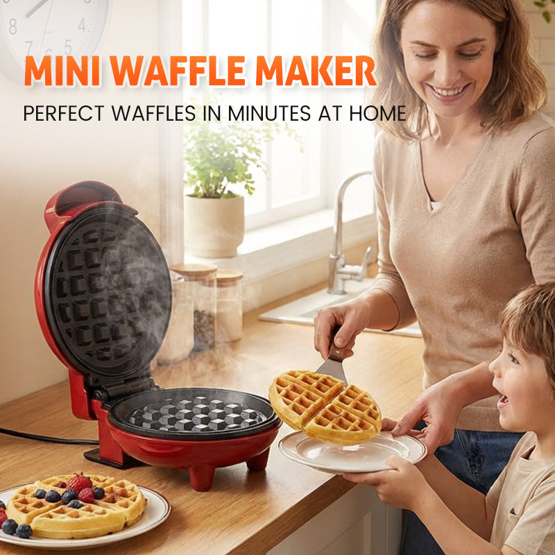 🧇50% OFF NOW! Mini Electric Waffle Maker for Easy Breakfast, Non‑Stick Compact Waffle Iron, Portable Household Breakfast Machine for Homemade Crispy Waffles