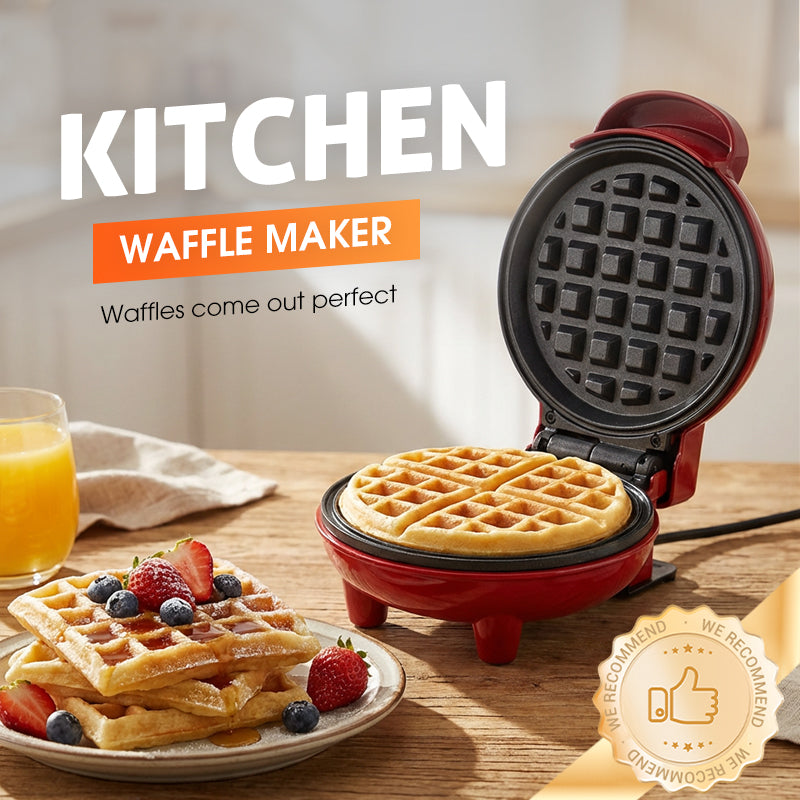 🧇50% OFF NOW! Mini Electric Waffle Maker for Easy Breakfast, Non‑Stick Compact Waffle Iron, Portable Household Breakfast Machine for Homemade Crispy Waffles