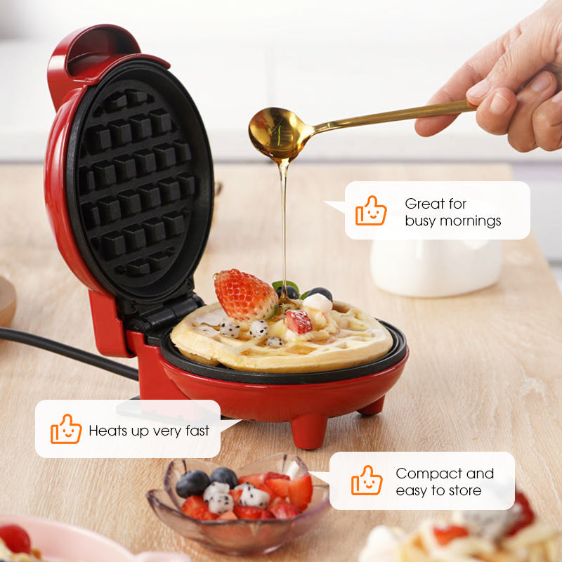 🧇50% OFF NOW! Mini Electric Waffle Maker for Easy Breakfast, Non‑Stick Compact Waffle Iron, Portable Household Breakfast Machine for Homemade Crispy Waffles