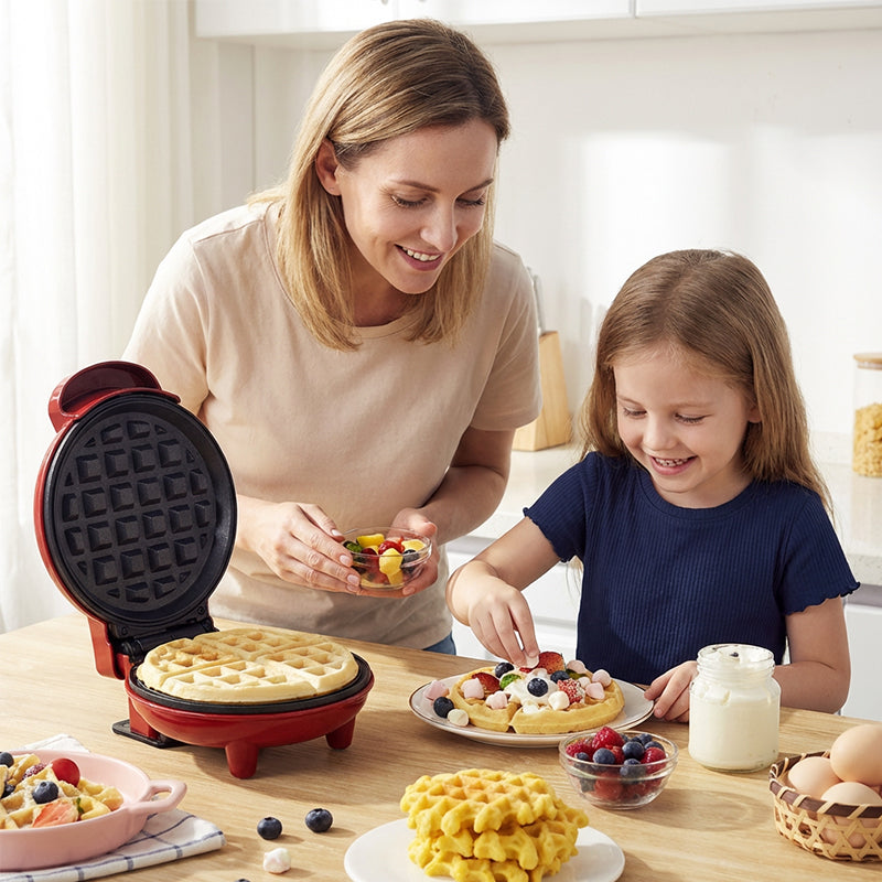 🧇50% OFF NOW! Mini Electric Waffle Maker for Easy Breakfast, Non‑Stick Compact Waffle Iron, Portable Household Breakfast Machine for Homemade Crispy Waffles