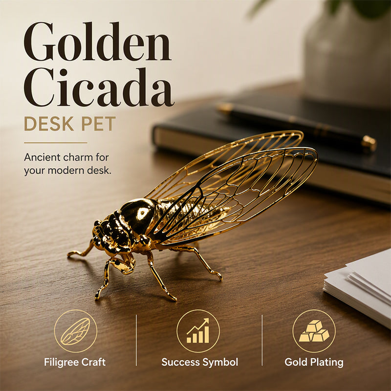 🔥Hot Sale 50% OFF🔥Antique Filigree Cicada Ornament Exquisite Desktop Tea Pet Gift