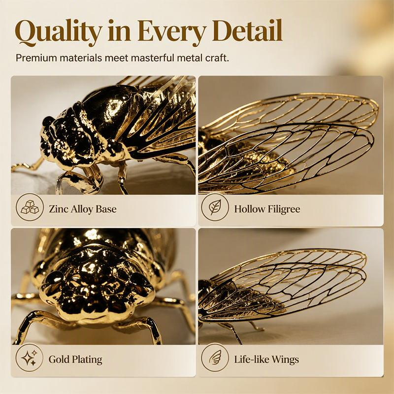 🔥Hot Sale 50% OFF🔥Antique Filigree Cicada Ornament Exquisite Desktop Tea Pet Gift