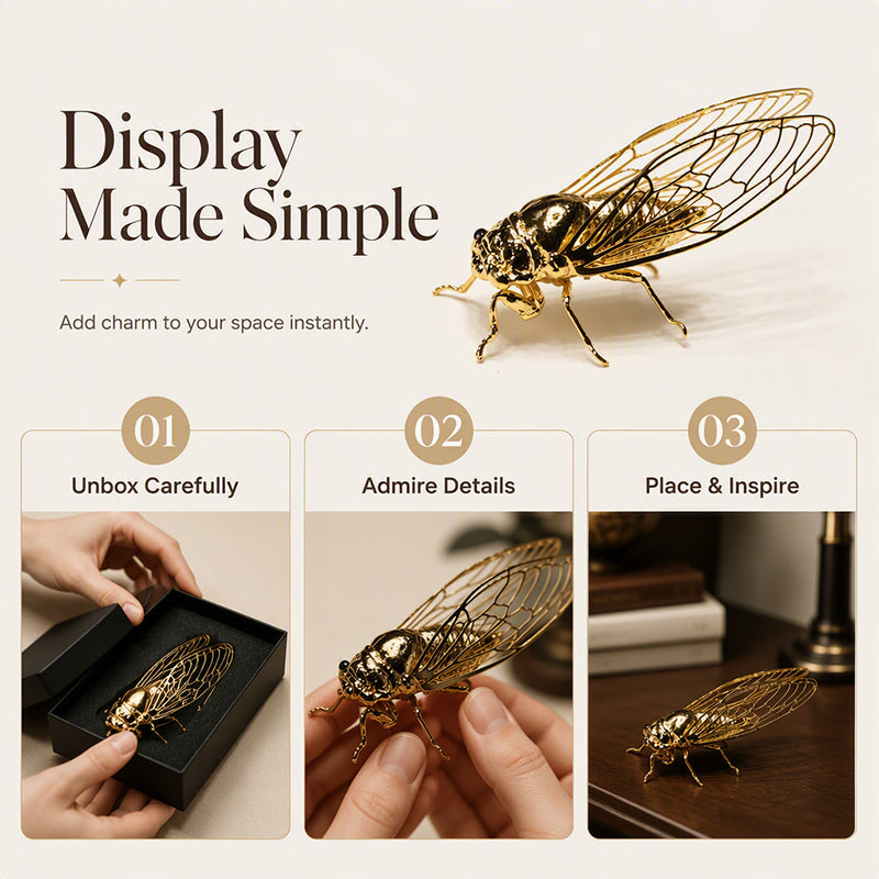 🔥Hot Sale 50% OFF🔥Antique Filigree Cicada Ornament Exquisite Desktop Tea Pet Gift