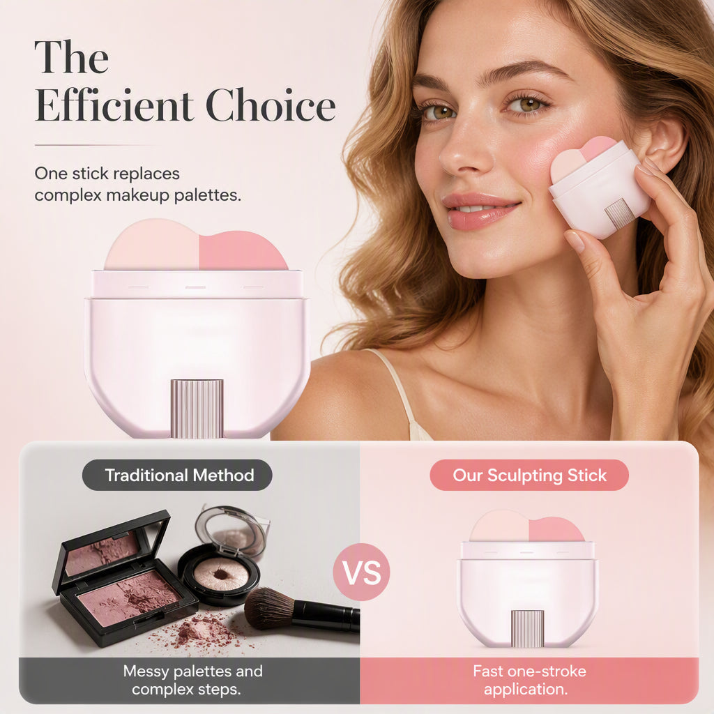 2-in-1 Blush & Highlighter Stick – One-Stroke & Blendable Design, No Patchy Finish