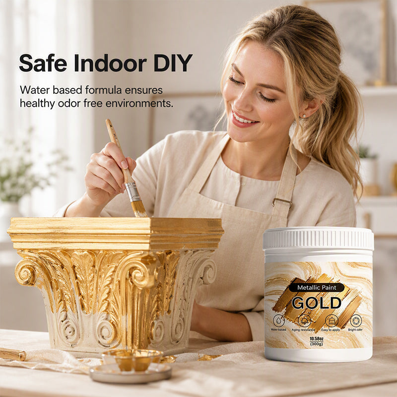 Weatherproof Metallic Silver & Gold Paint for Walls