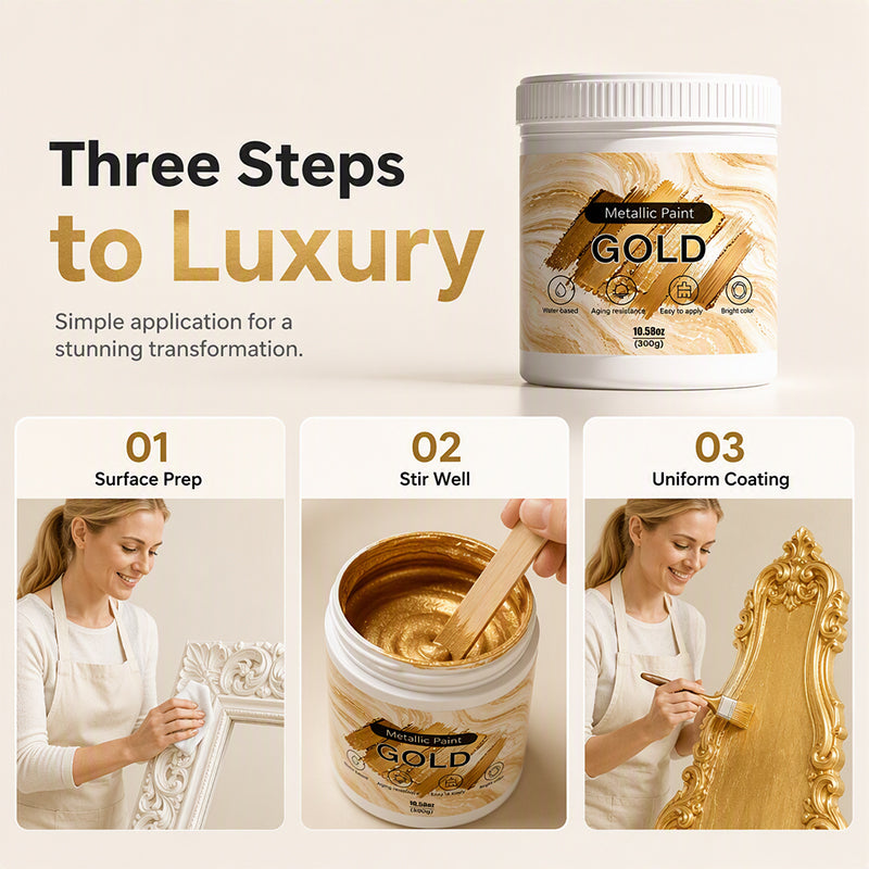 Weatherproof Metallic Silver & Gold Paint for Walls