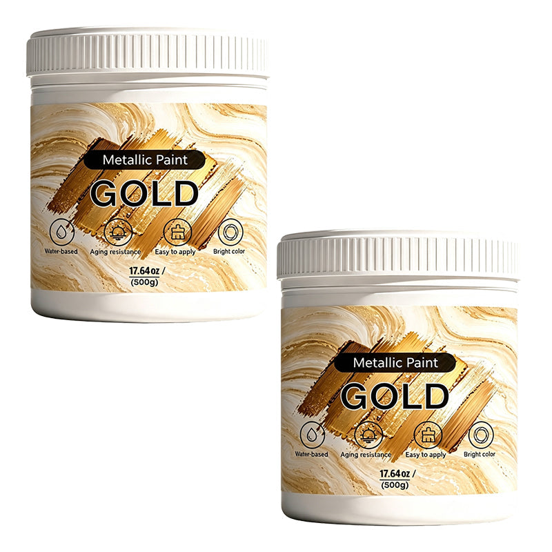 Weatherproof Metallic Silver & Gold Paint for Walls