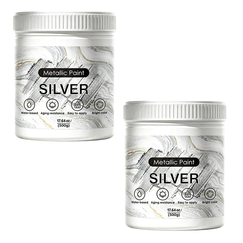 Weatherproof Metallic Silver & Gold Paint for Walls
