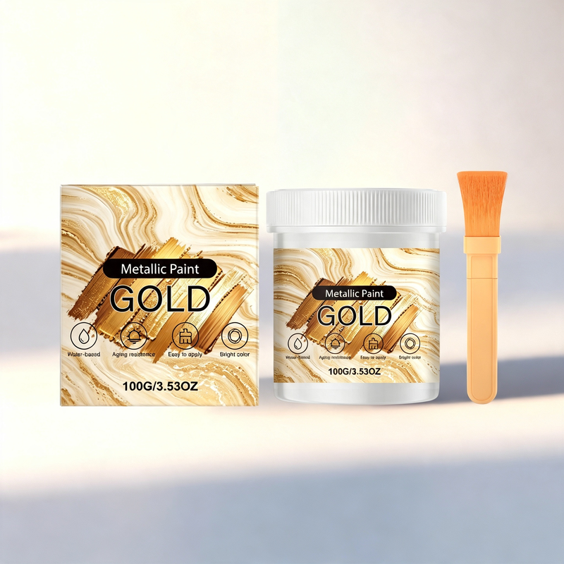 Weatherproof Metallic Silver & Gold Paint for Walls