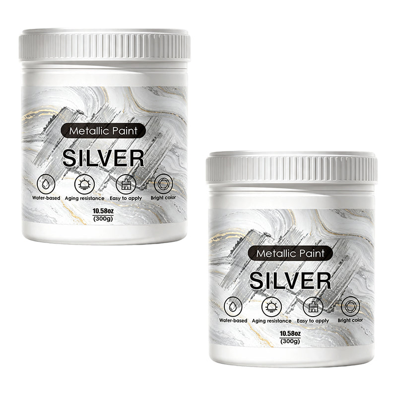 Weatherproof Metallic Silver & Gold Paint for Walls