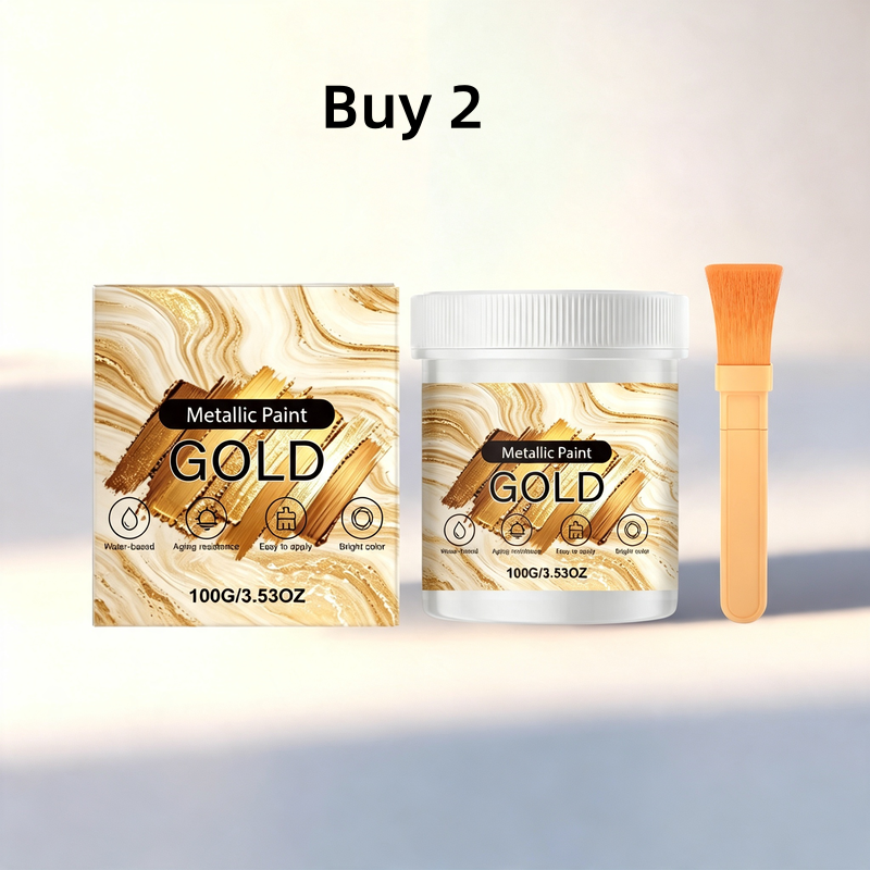 Weatherproof Metallic Silver & Gold Paint for Walls