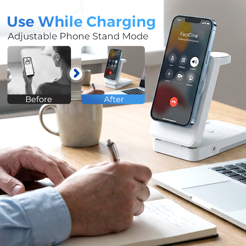3-in-1 Foldable Magnetic Wireless Charging Stand