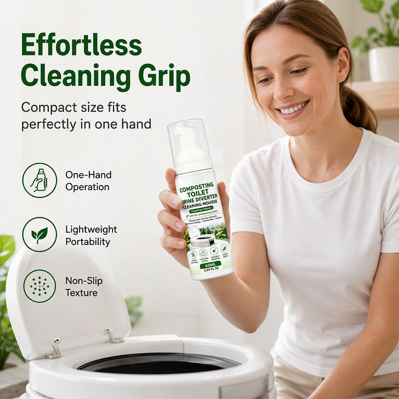 🚽 Foaming Toilet Cleaner Mousse, Eco‑Friendly Composting Toilet Foam Cleaner, Odor Neutralizing Mousse for Mineral Buildup & Urine Diverter Deep Cleaning