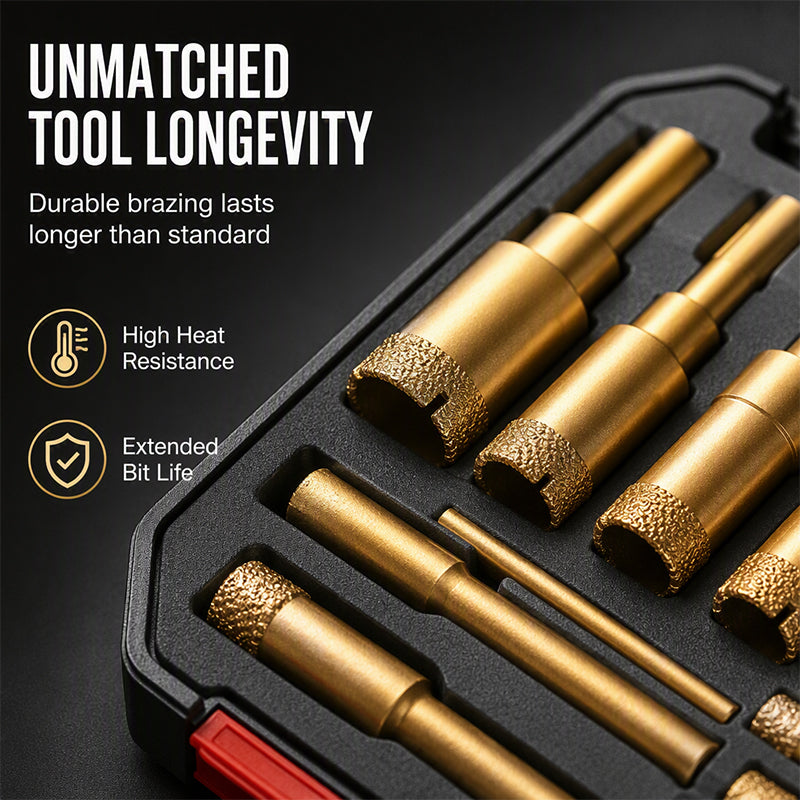 12-Piece Dry Diamond Tile Hole Saw Kit