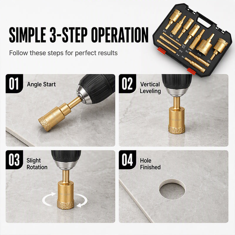 12-Piece Dry Diamond Tile Hole Saw Kit