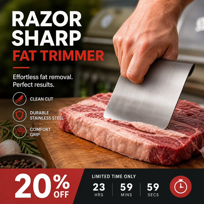 🥩 Ergonomic Curved Meat Scraper for Fat & Fascia Removal