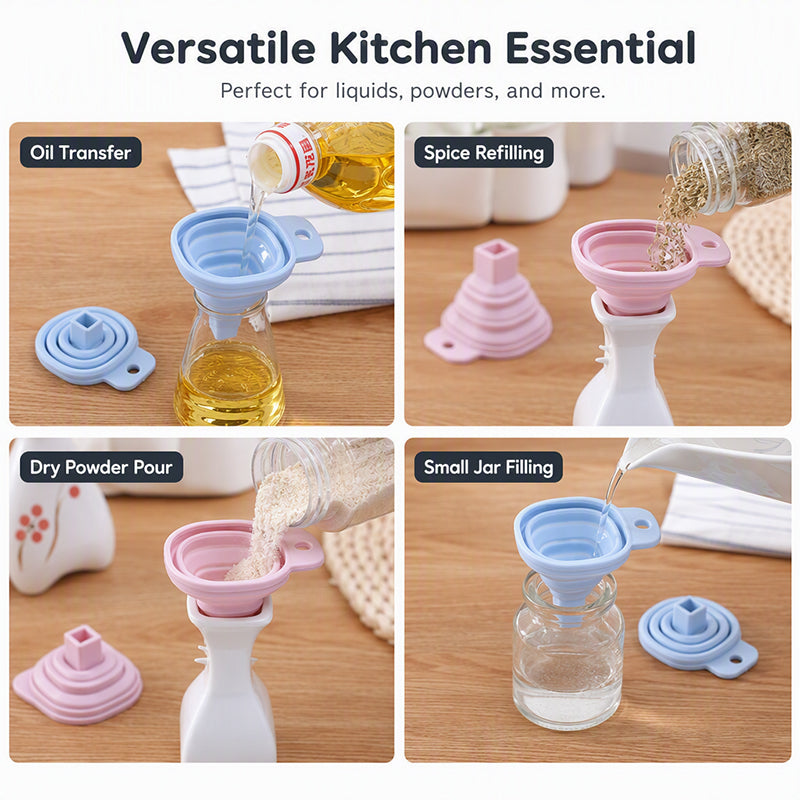 Foldable Silicone Collapsible Wide Mouth Funnel