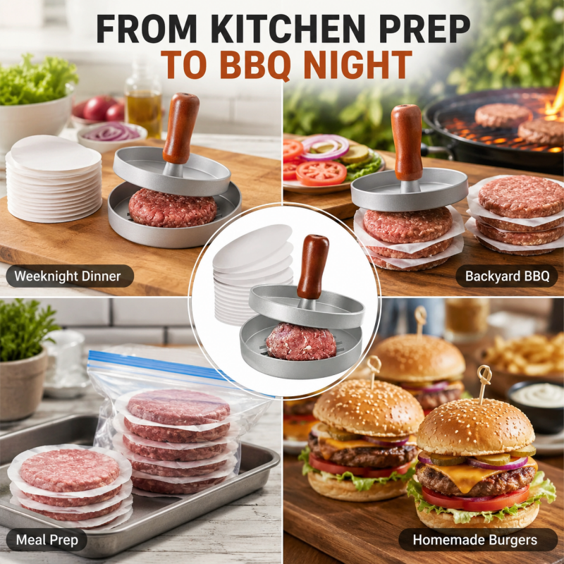 Burger Press with Wooden Handle
