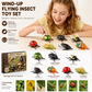 Wind-Up Winged Insect Simulation Toy Set with Educational Cards