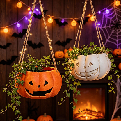 Halloween Hanging Pumpkin Flower Pot