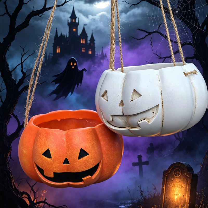 Halloween Hanging Pumpkin Flower Pot