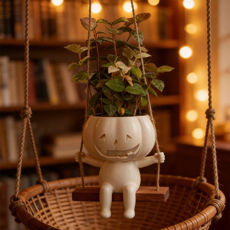 Halloween Hanging Pumpkin Flower Pot