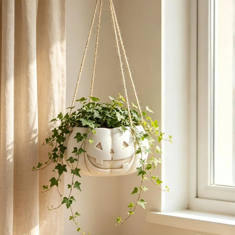 Halloween Hanging Pumpkin Flower Pot