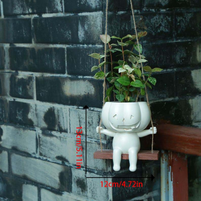Halloween Hanging Pumpkin Flower Pot