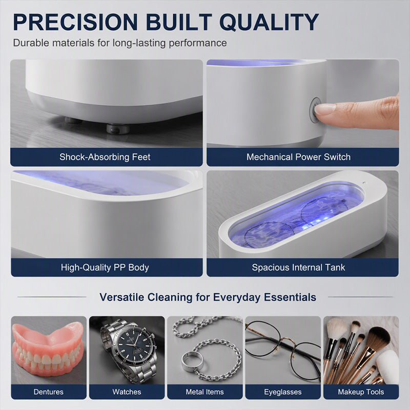 🔥LAST DAY SALE ONLY ￡7.99!!✨50K+ SOLD!🎁Multifunctional Ultrasonic Cleaner for Jewelry, Watches & Dentures, 3W Cordless Deep Cleaning