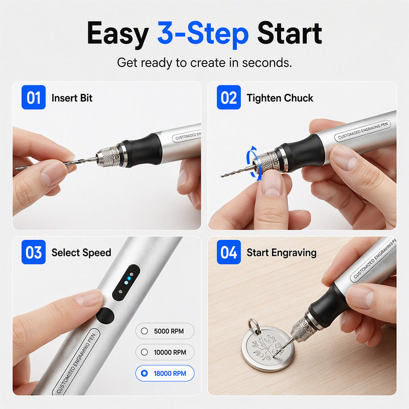 🖊️ Mini Cordless Electric Engraving Pen – Portable Precision Engraving Tool